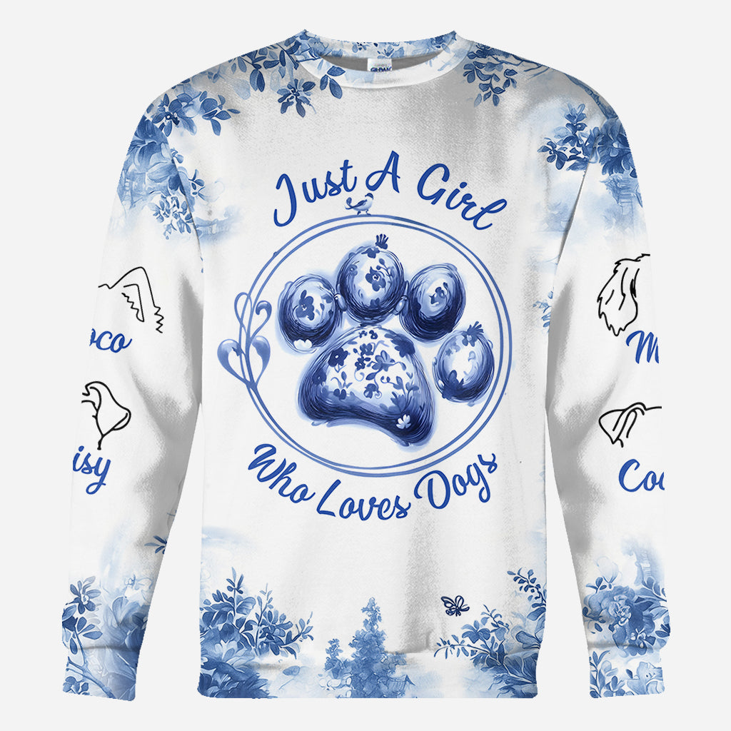 Just A Girl Who Loves Dog - Personalized Dog All Over Shirt