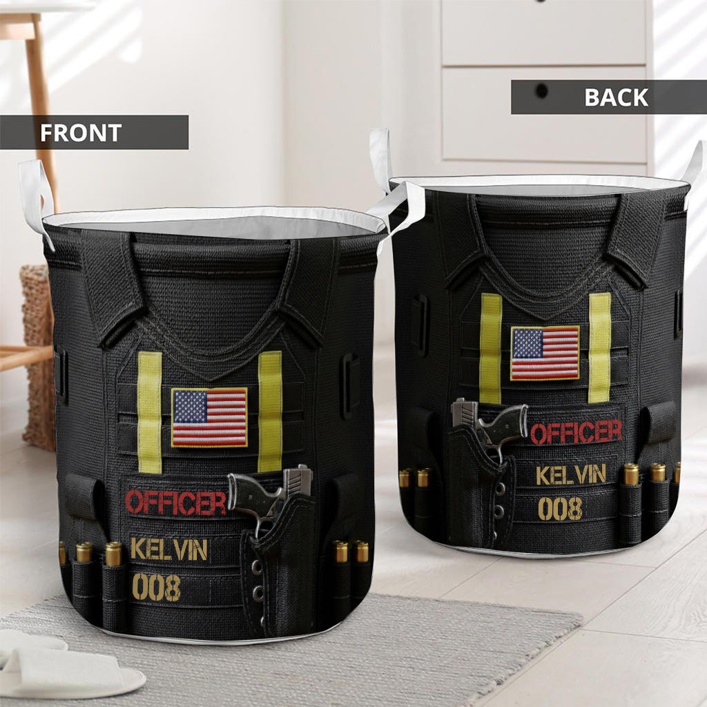 Serve And Protect - Personalized Police Officer Storage Basket