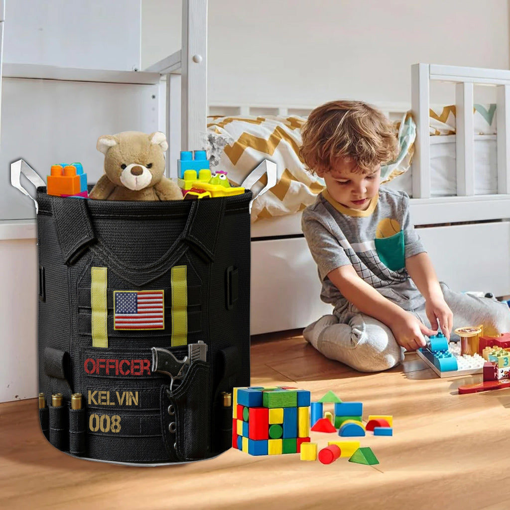 Serve And Protect - Personalized Police Officer Storage Basket