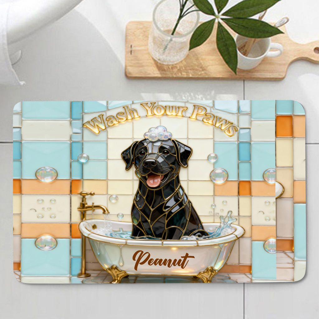 Wash Your Paw - Personalized Dog Bathroom Curtain & Mats Set