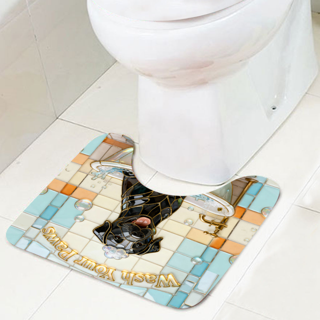 Wash Your Paw - Personalized Dog Bathroom Curtain & Mats Set