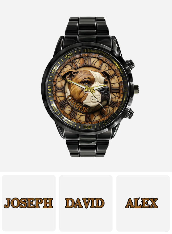 Montre-bracelet personnalisée pour chien American Staffordshire Terrier courageux
