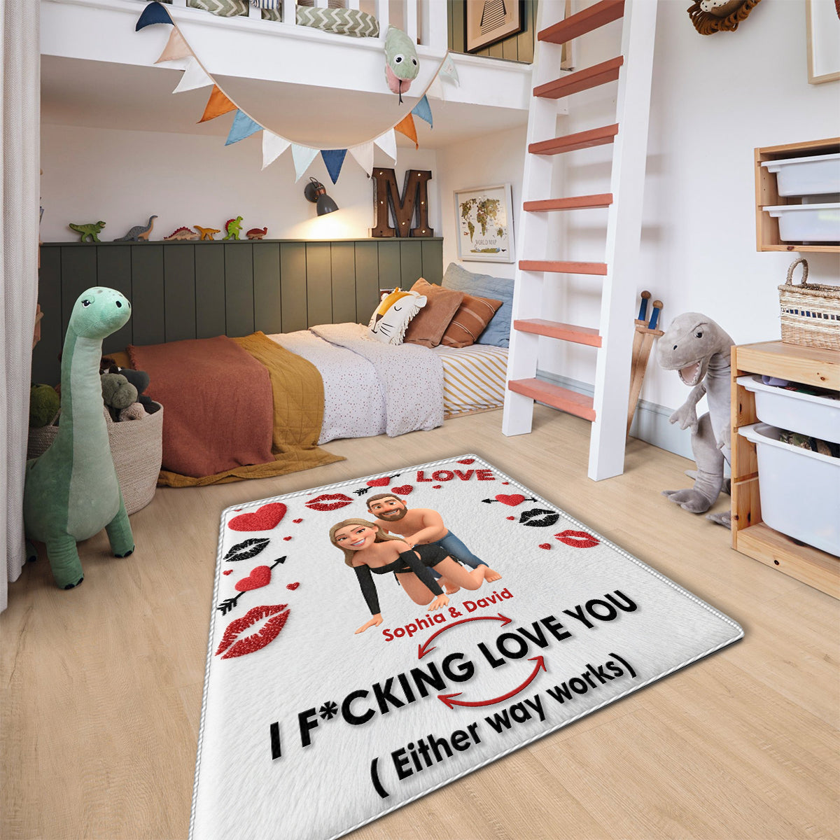 I F*cking Love You Either Way Works - Personalized Couple Non-Slip Tufted Rug