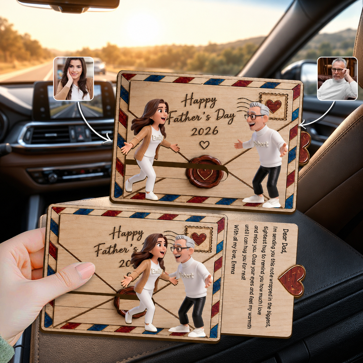 Personalisierter Familienumarmung - Individuelles Vater Ornament