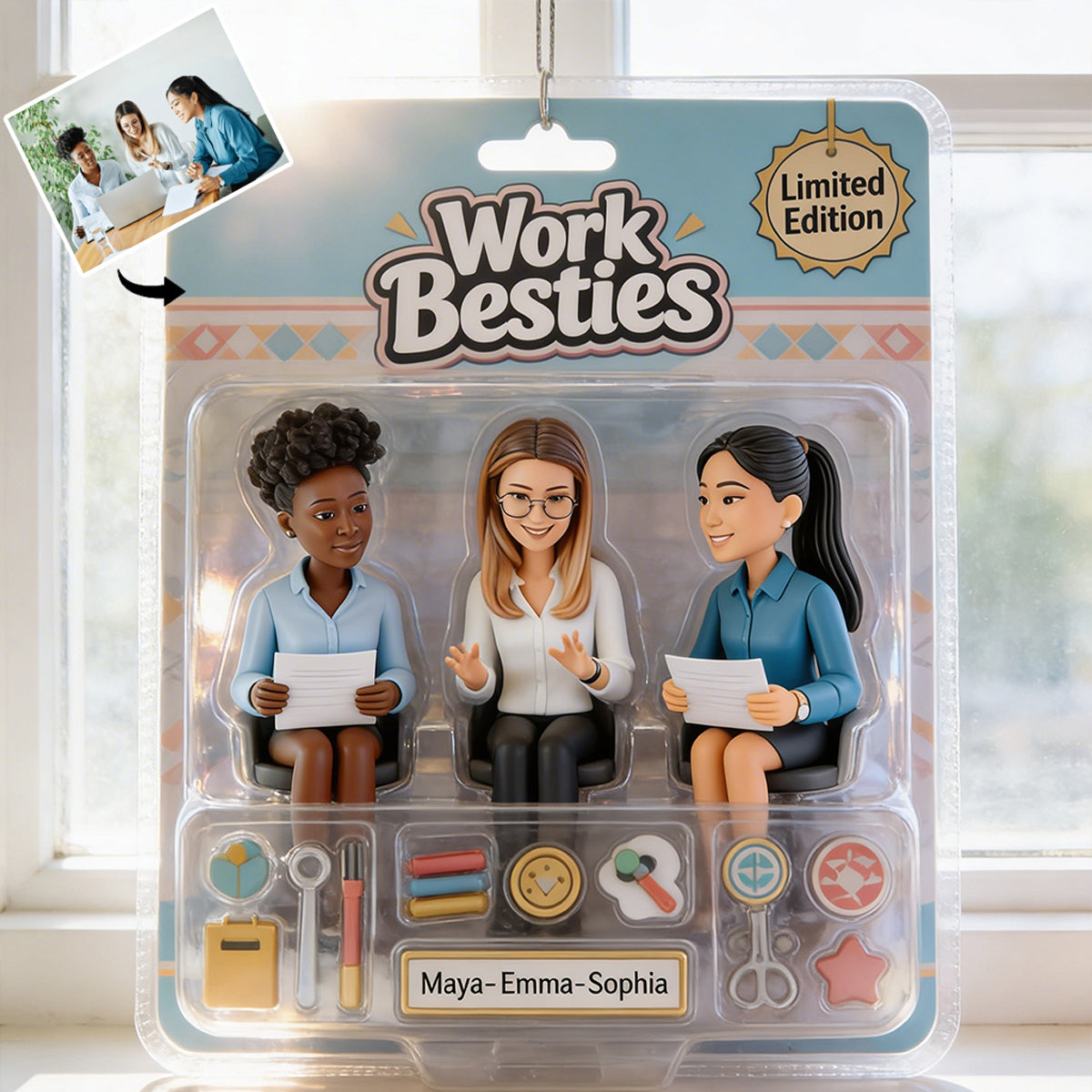 Jedes Foto, jedes Thema – Geschenke für sie, für beste Freundinnen – Personalisierter Fensterhänger als Sonnenfänger für Kollegen 