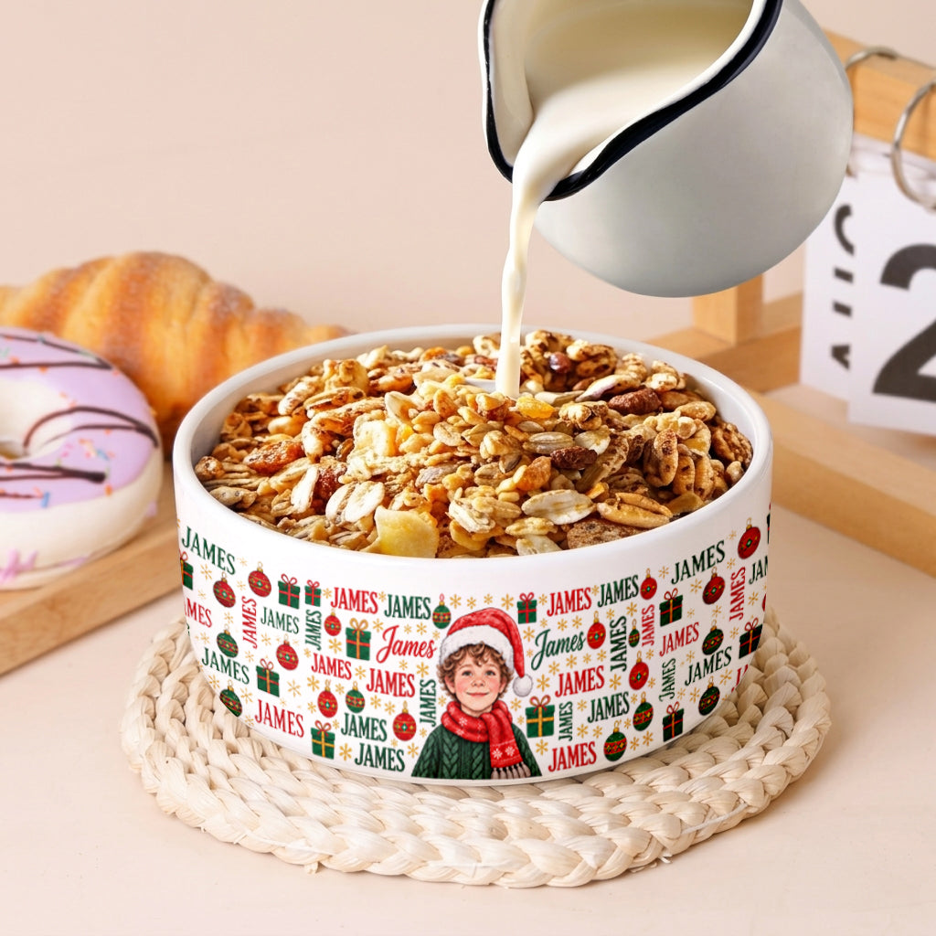 Wunderschöner Weihnachts-Cerealien-Schalen-Geschenk für Kinder - Personalisierte Keramikschale