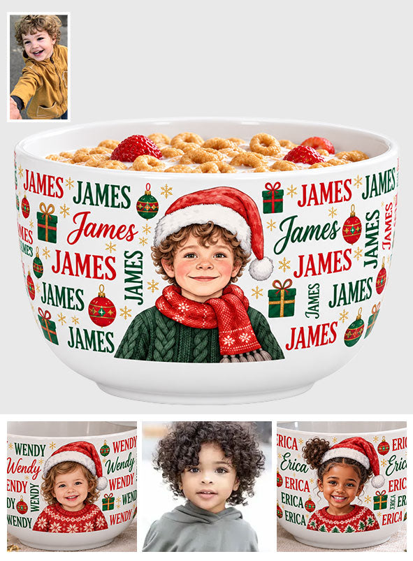 Wunderschöner Weihnachts-Cerealien-Schalen-Geschenk für Kinder - Personalisierte Keramikschale