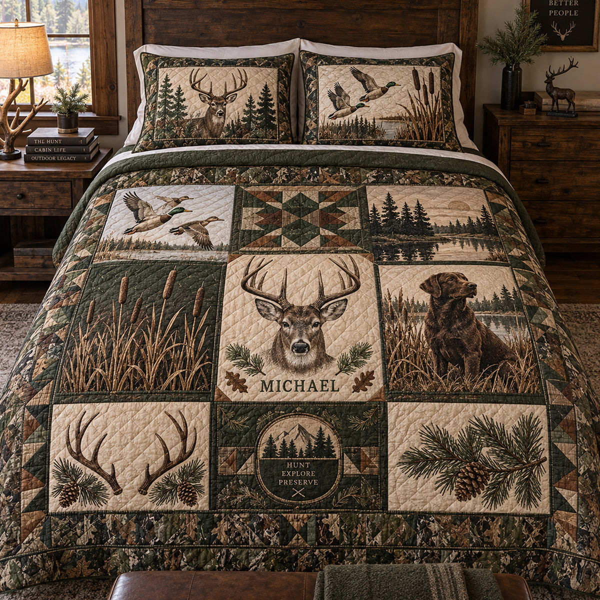 Love Hunting - Personalized Hunting Quilt Set