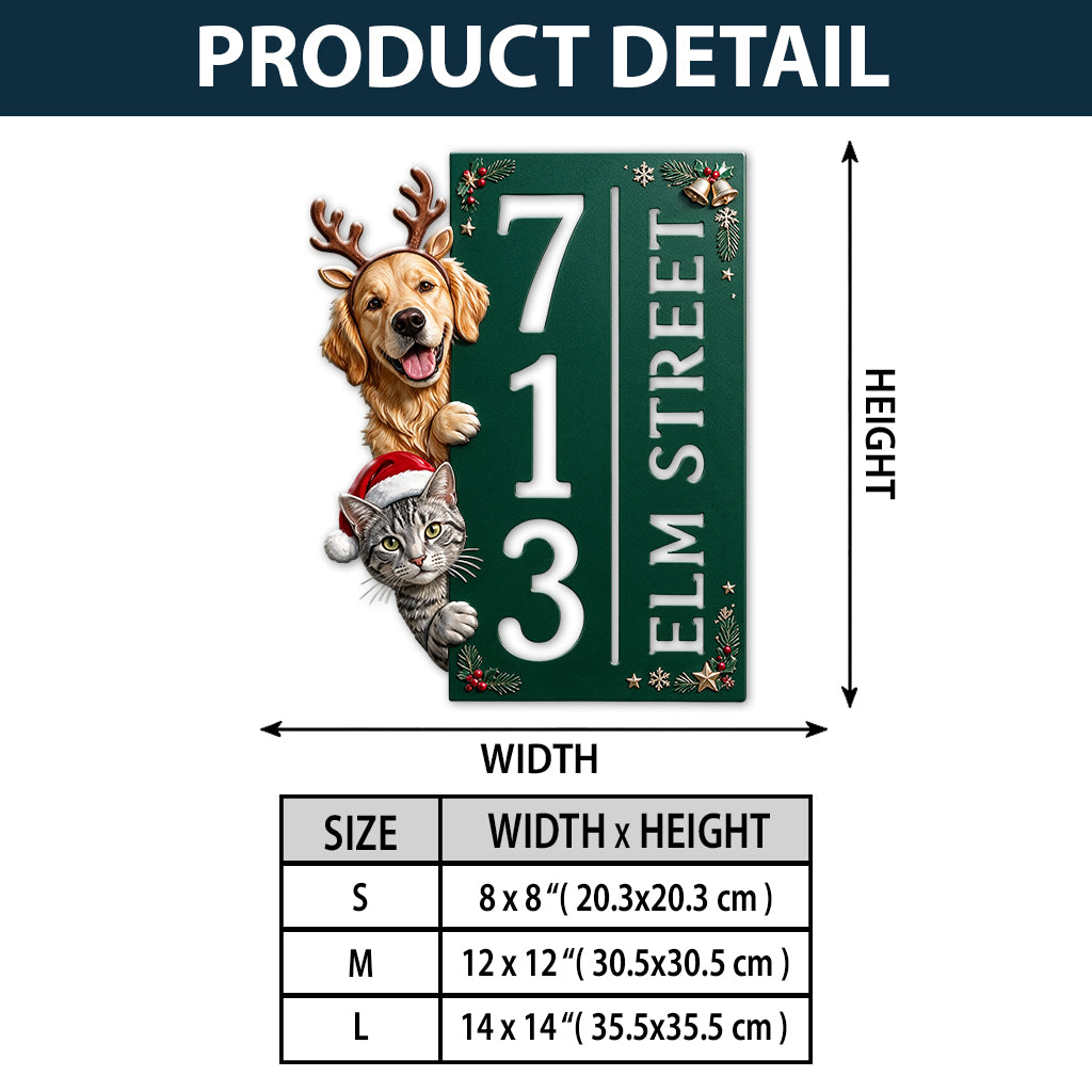 Merry Pawmas - Personalized Dog 3D Printed Cut Metal Sign