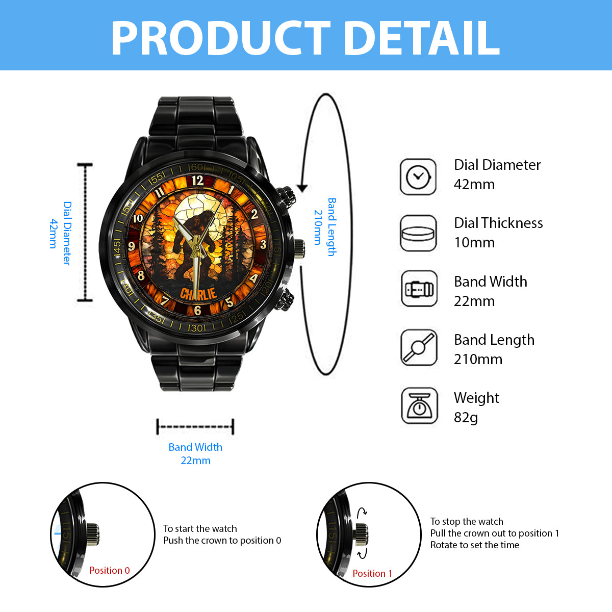 Sasquatch - Personalized Camping Hand Watch
