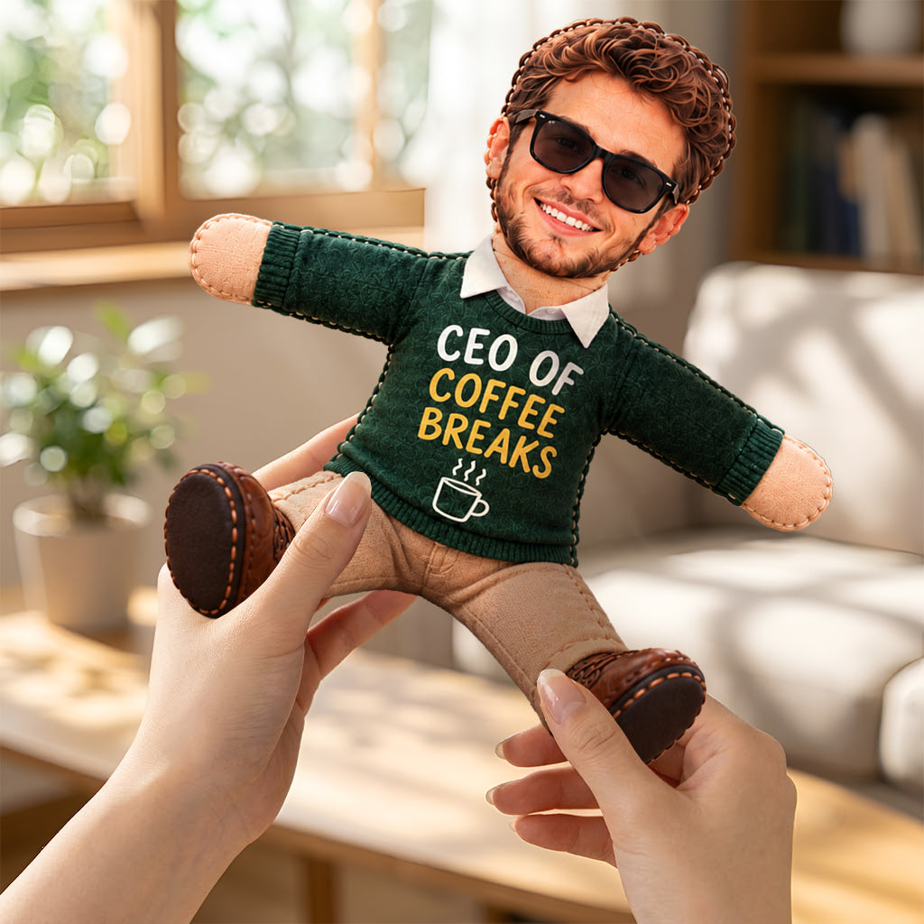 Funny Doll From Any Photo - Personalized Colleague Posable Plush Doll