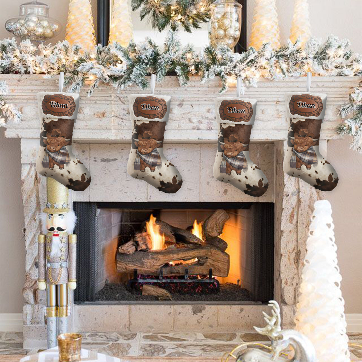 Joyeux Noël ! - Chaussette de Noël personnalisée en forme de cowboy/cowgirl