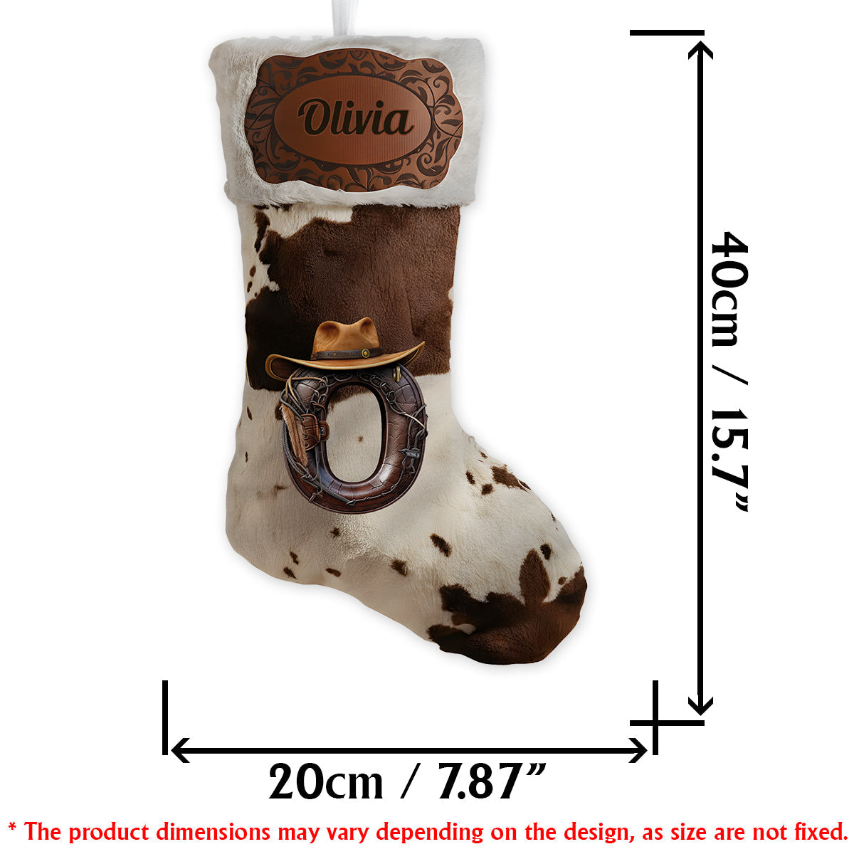 Howdy Christmas Initial Name Letter - Personalized Cowboy/Cowgirl Shaped Christmas Stocking