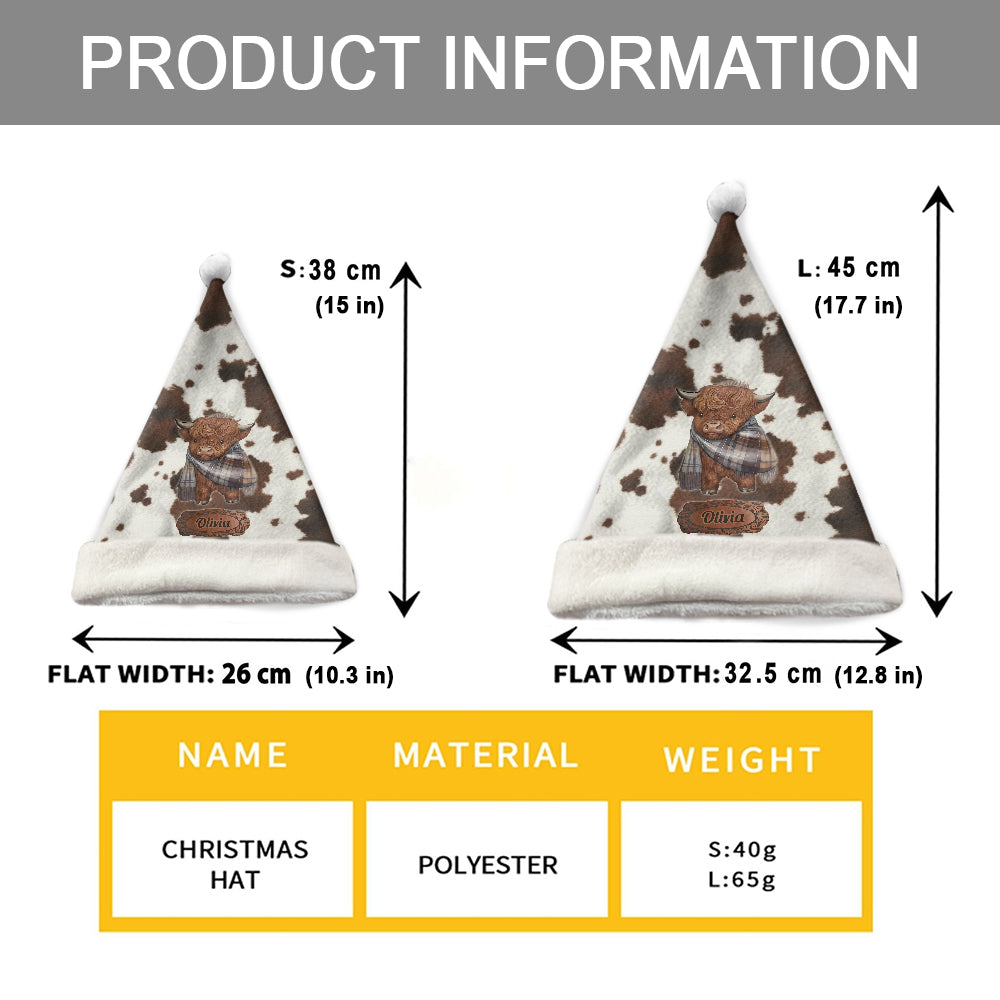 Liebe zu Hochlandrindern – Personalisierte Hochlandrind-Weihnachtsmannmütze