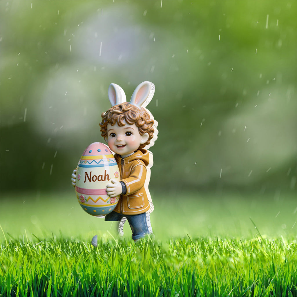 Custom Any Photo Best Easter Gift - Personalized Kid Acrylic Garden Sign/ Acrylic Plaque Sign