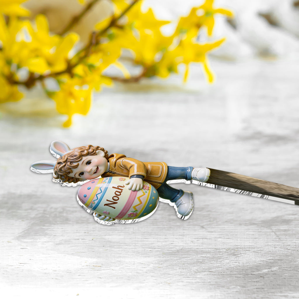 Custom Any Photo Best Easter Gift - Personalized Kid Acrylic Garden Sign/ Acrylic Plaque Sign