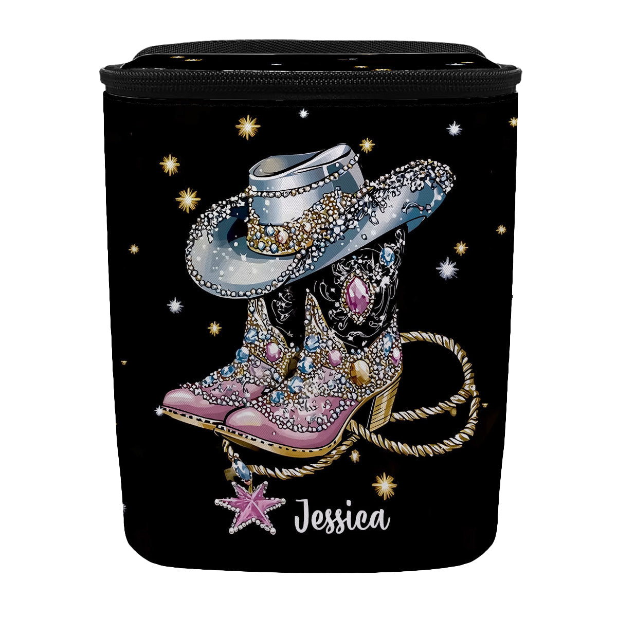 Cool Cowgirl - Personalized Cowgirl Portable Car Trash Can/ Organizer