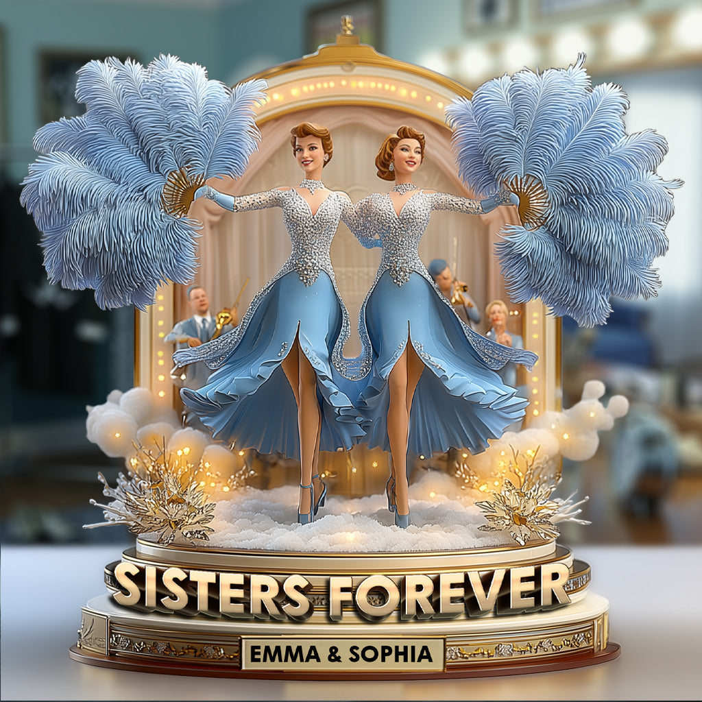 Sisters Forever - Personalized Sibling Custom Shaped Acrylic Plaque