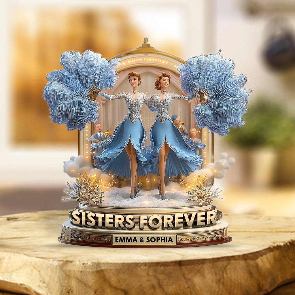 Sisters Forever - Personalized Sibling Custom Shaped Acrylic Plaque