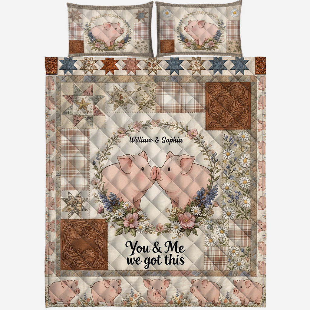You & Me We Got This - Personalized Pig Lover Quilt Set