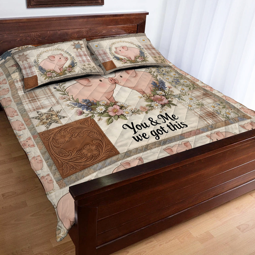 You & Me We Got This - Personalized Pig Lover Quilt Set