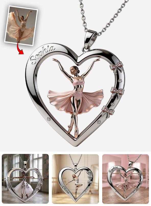 Ballet Dancer - Personalized Ballet Shaped Metal Pendant Necklace