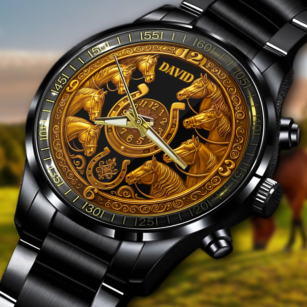 Golden Horse - Personalized Horse Hand Watch