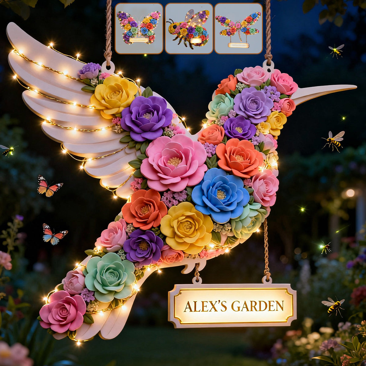 Mon beau jardin - Panneau lumineux LED personnalisé pour le jardinage en acrylique