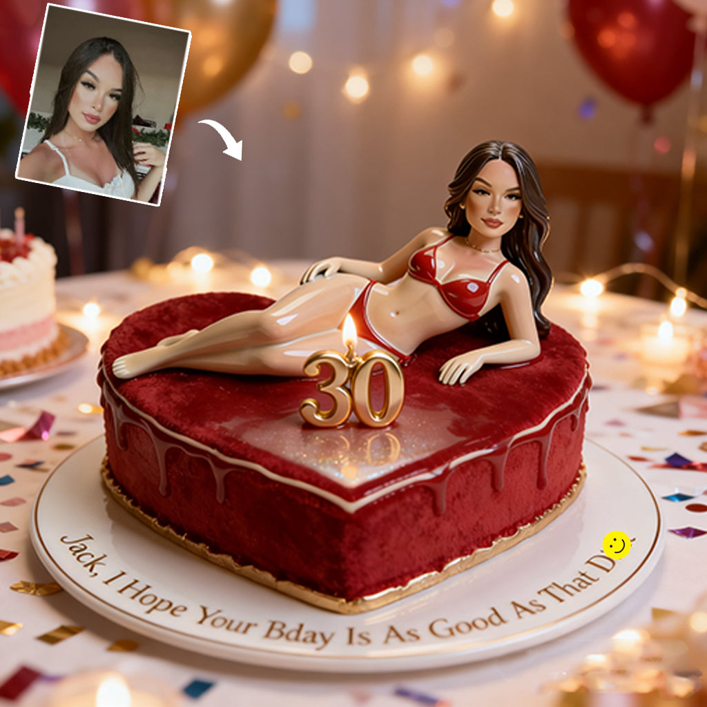 Birthday Cake - Personalized Spicy Couple Custom Shaped Acrylic Plaque