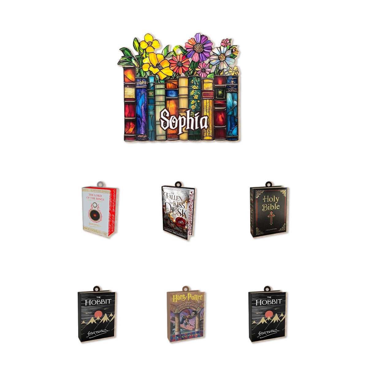 Custom Favorite Book - Personalized Book Wind Chime With Charms