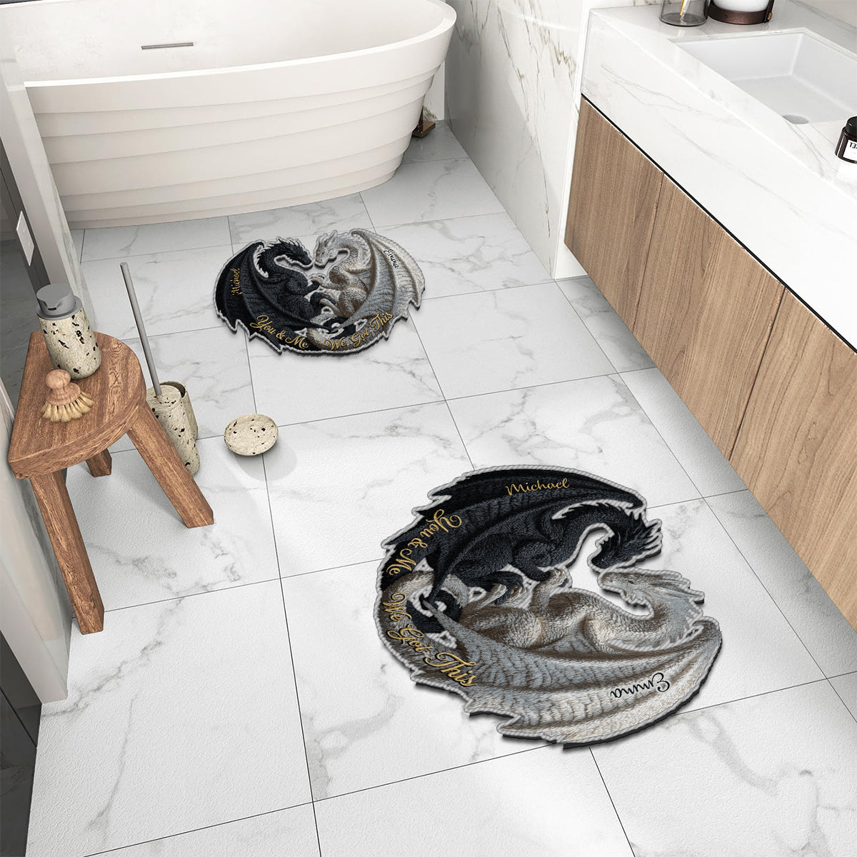 You & Me We Got This - Personalized Dragon Non-Slip Tufted Rug