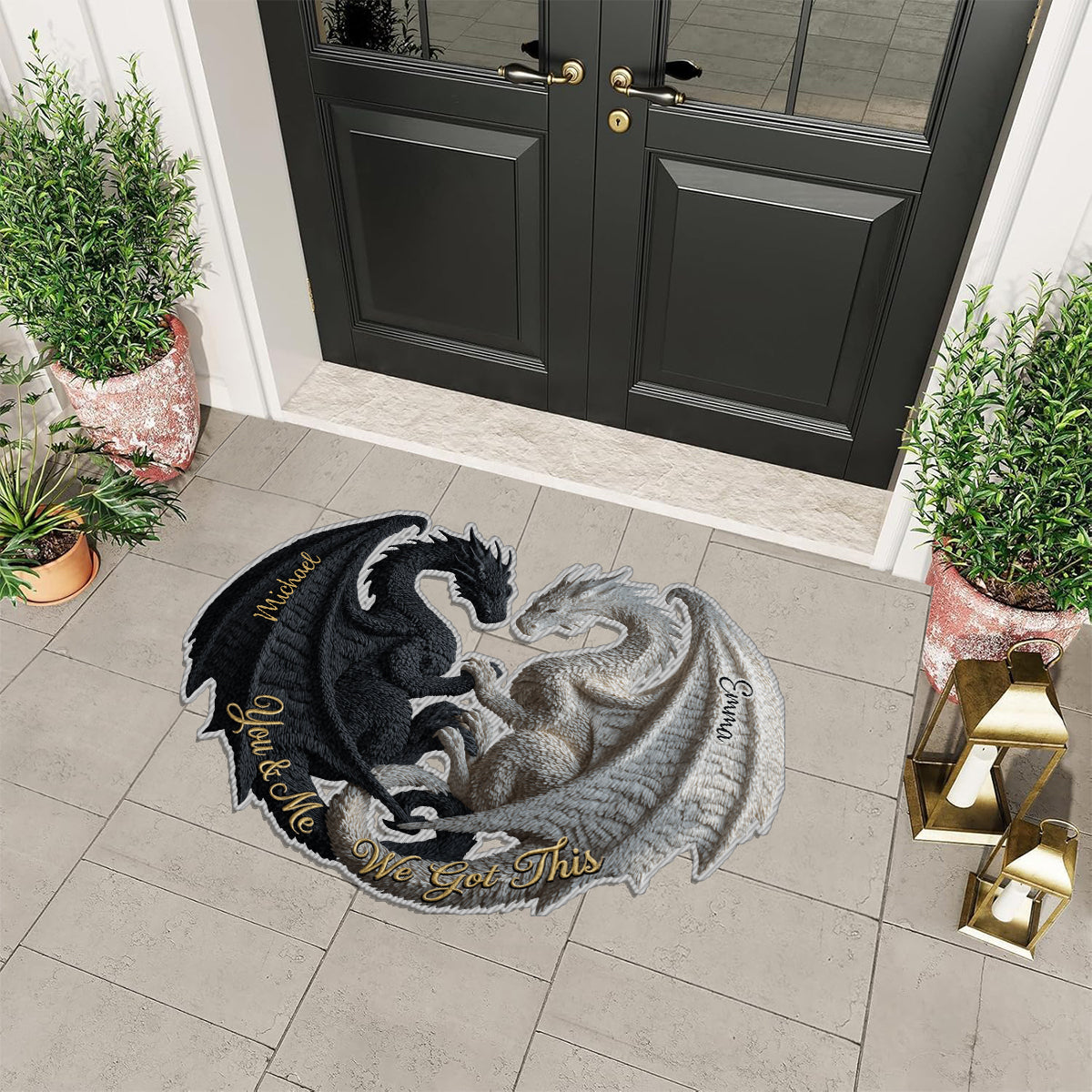 You & Me We Got This - Personalized Dragon Non-Slip Tufted Rug