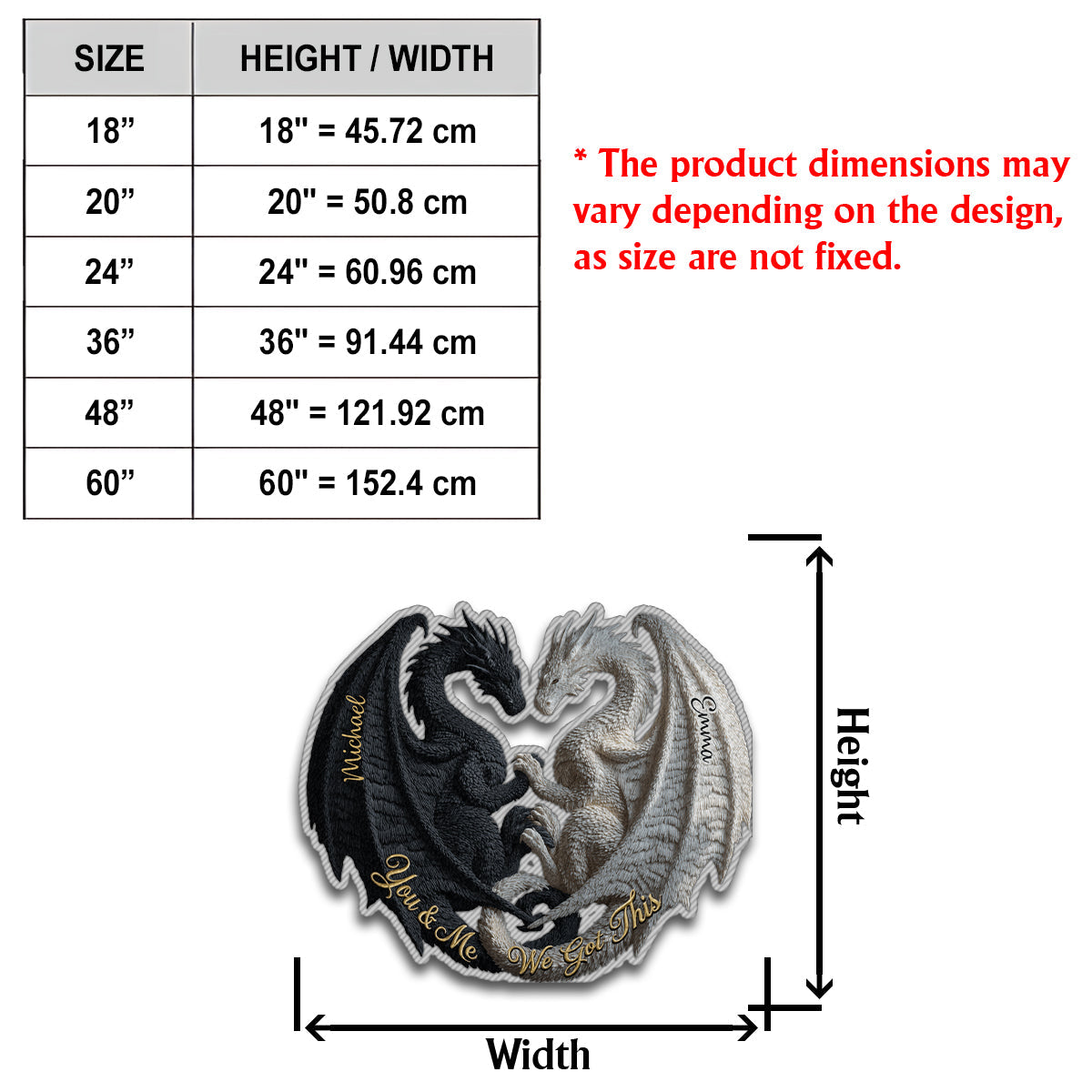 You & Me We Got This - Personalized Dragon Non-Slip Tufted Rug