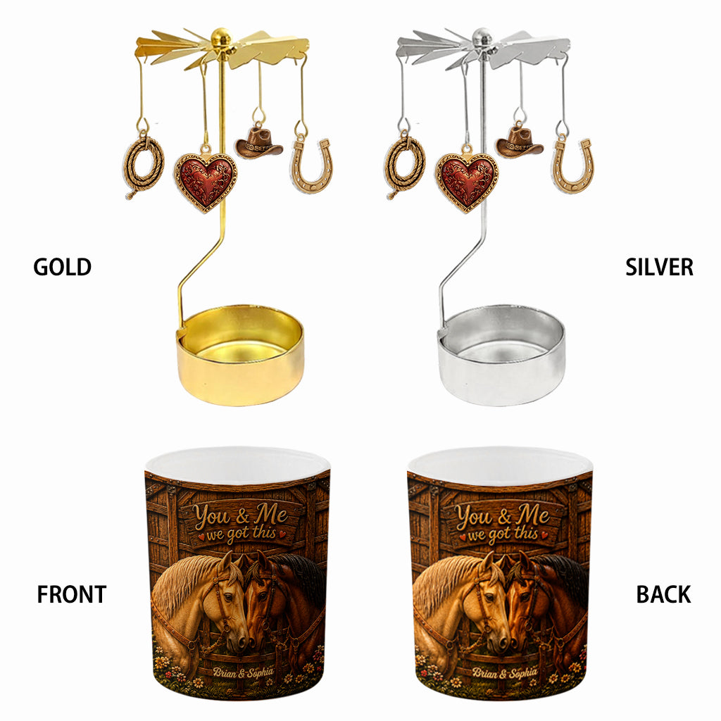 You & Me - Personalized Horse Spinning Candle Holder