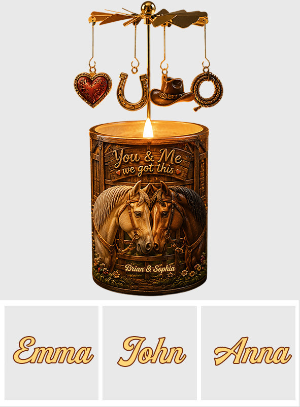 You & Me - Personalized Horse Spinning Candle Holder