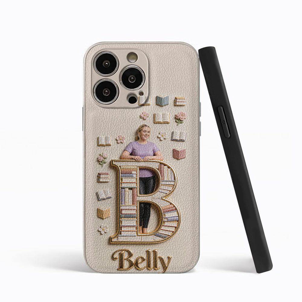 Book Lovers Gift - Personalized Book 3D Embossed Leather Phone Case
