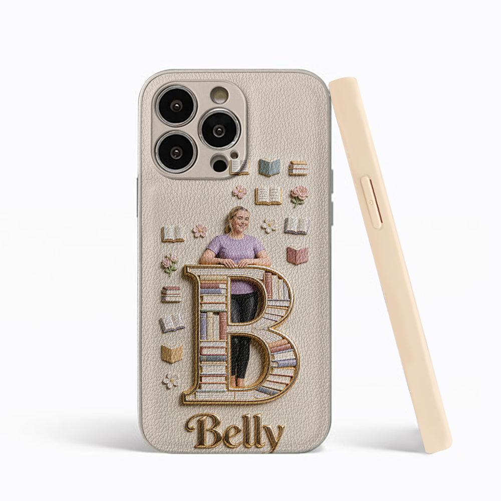 Book Lovers Gift - Personalized Book 3D Embossed Leather Phone Case