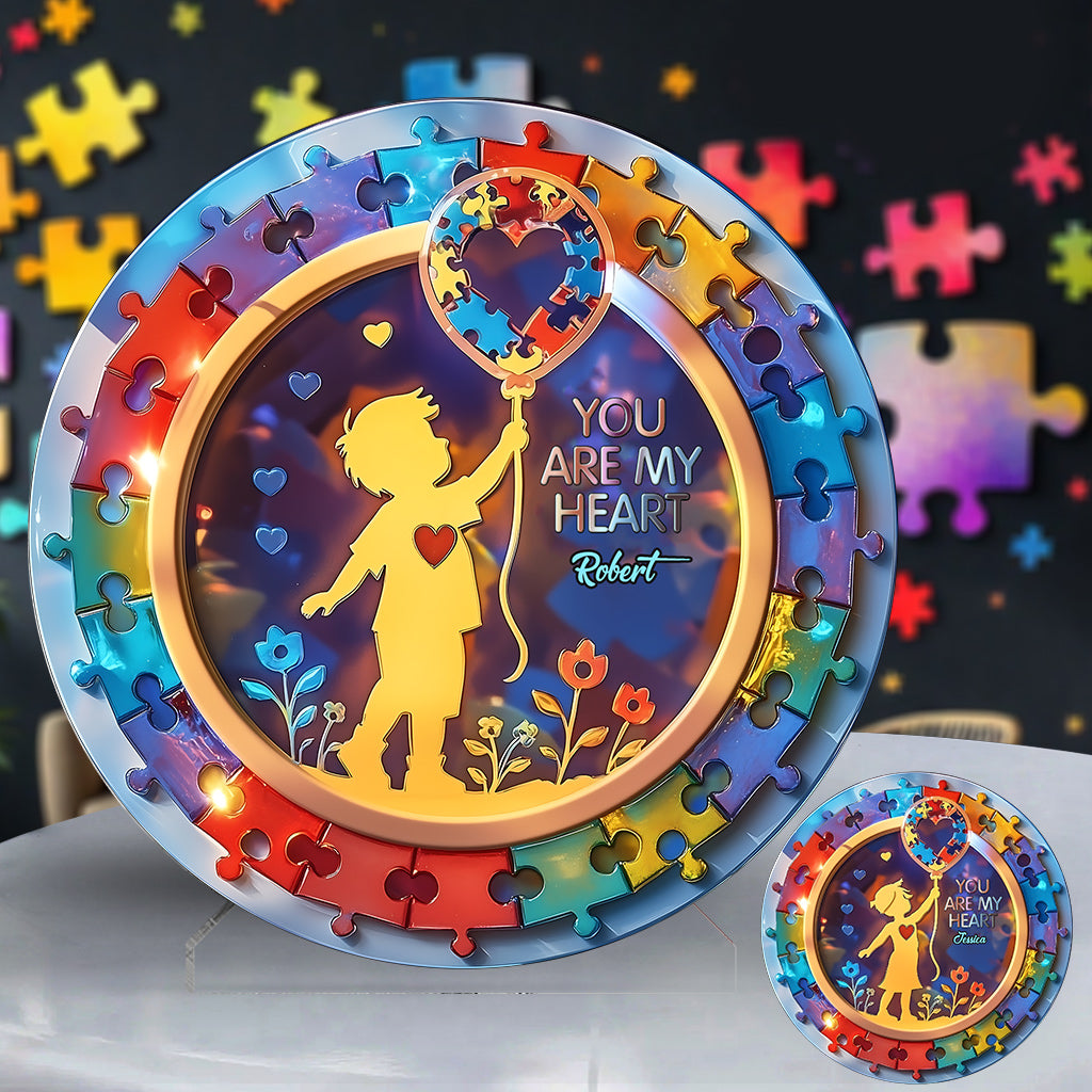 You Are My Heart - Personalized Autism Awareness Custom Shaped Acrylic Plaque
