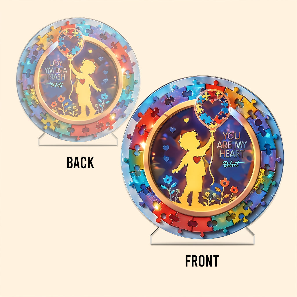 You Are My Heart - Personalized Autism Awareness Custom Shaped Acrylic Plaque