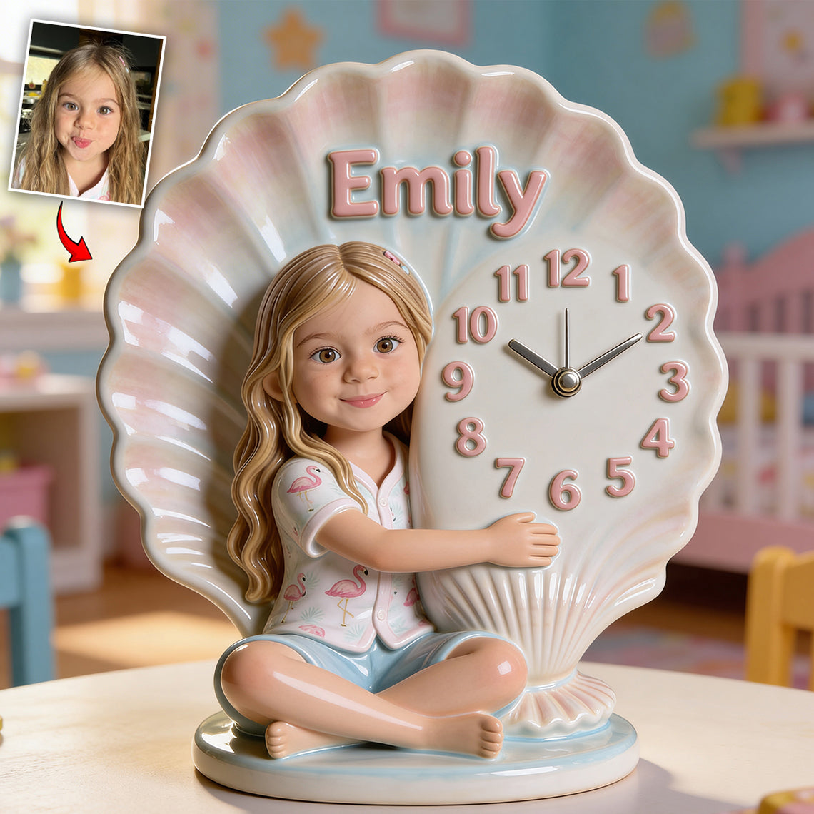 Custom Any Photo - Personalized Kid Desk Clock Plaque