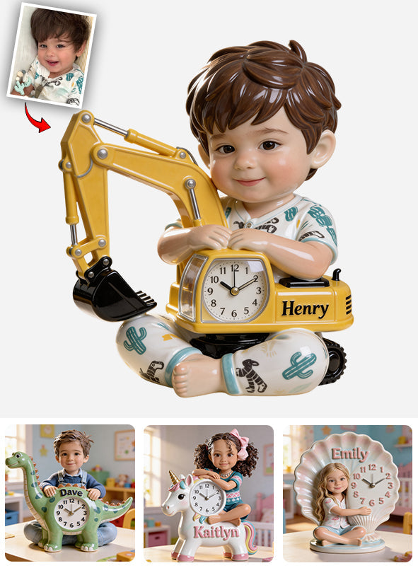 Custom Any Photo - Personalized Kid Desk Clock Plaque