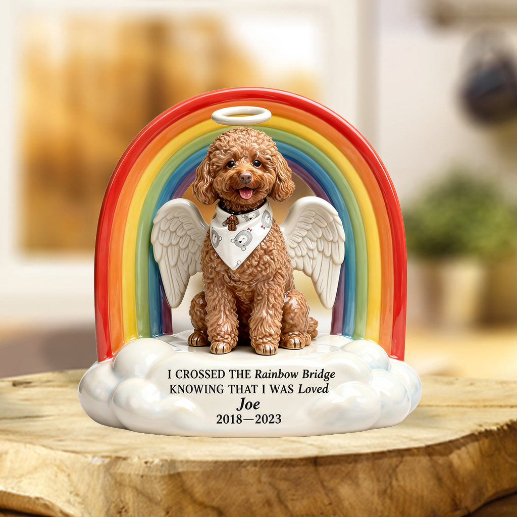 Rainbow Bridge Pet Memorial - Personalized Dog Custom Shaped Acrylic Plaque