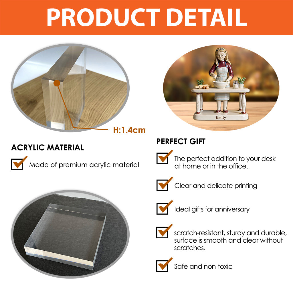 Passionné(e) de pâtisserie ? Plaque acrylique personnalisée sur mesure.