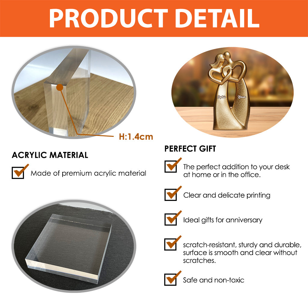 You & Me - Personalized Couple Custom Shaped Acrylic Plaque