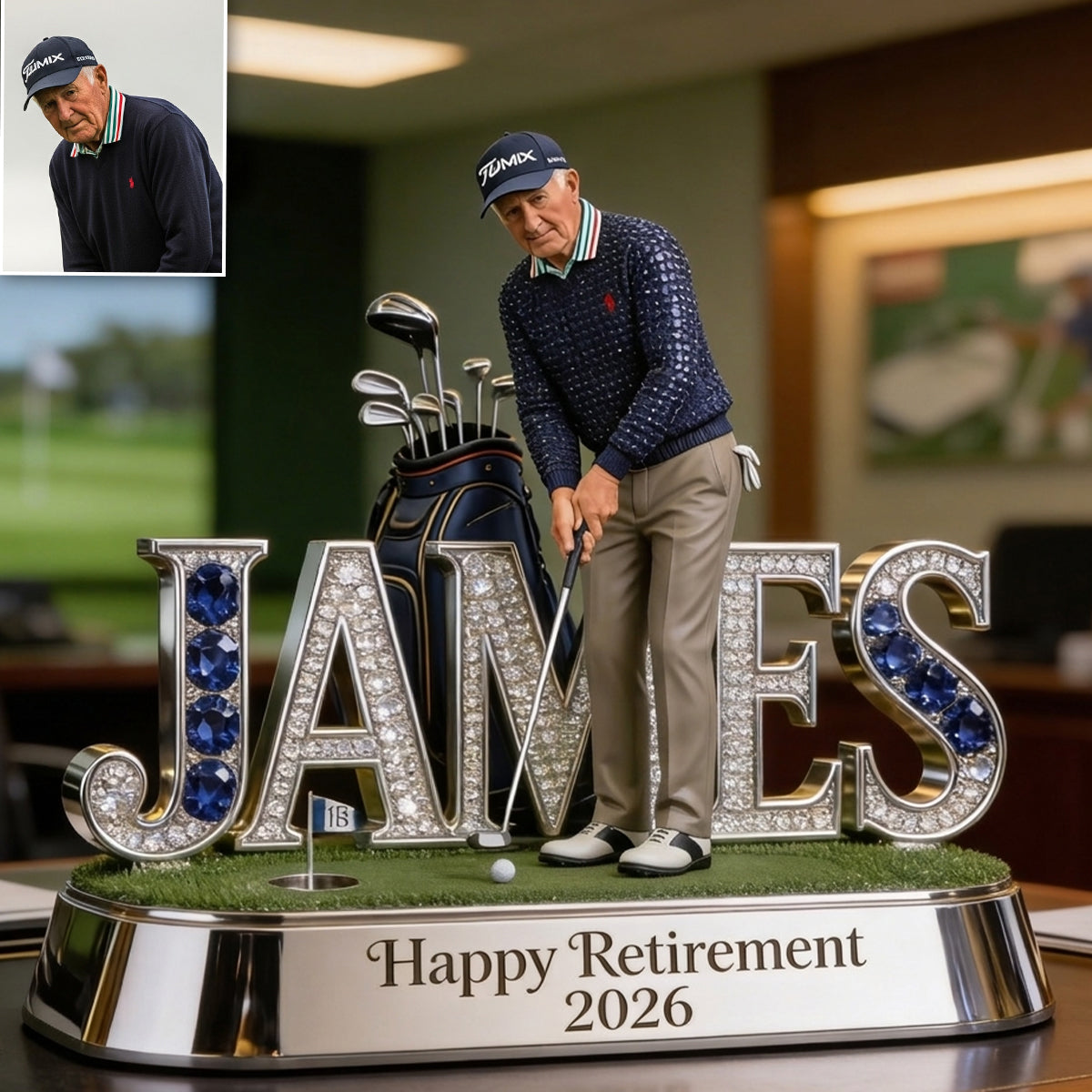 Custom Work Desk Decor For Golf Lover - Personalized Golf Custom Shaped Acrylic Plaque