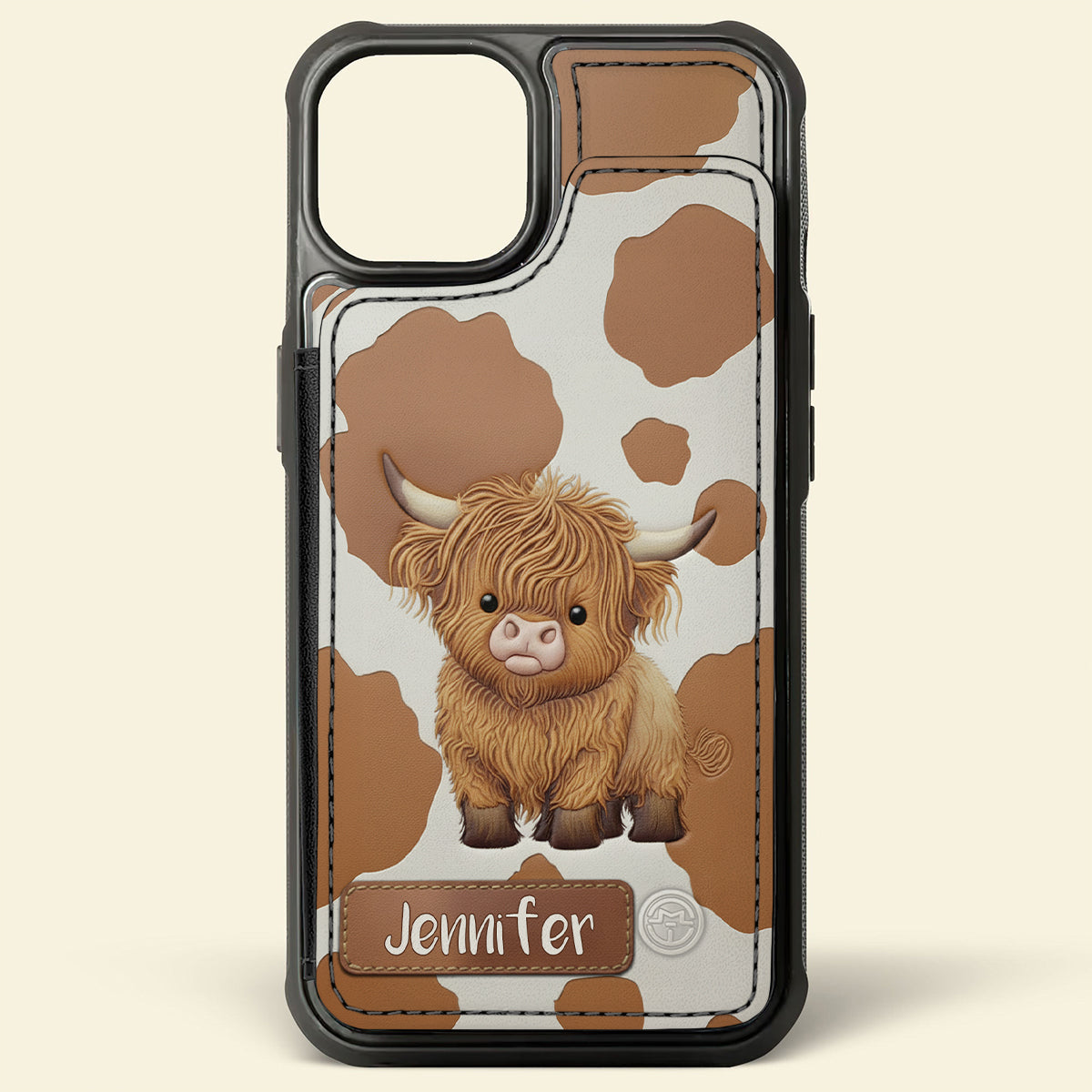 Love Highland Cow - Personalized Highland Cow Fully Printed Wallet Phone Case