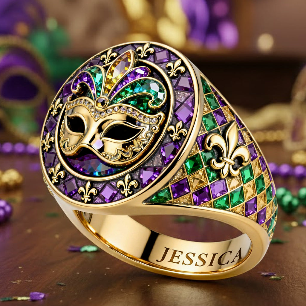 C'est Mardi Gras ! - Bague chevalière personnalisée Mardi Gras