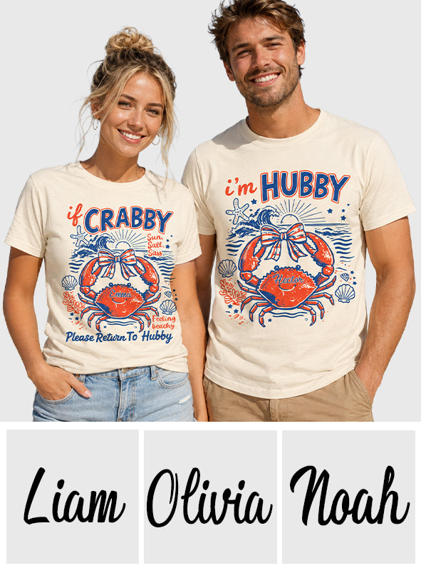 Wenn krabbelig, bitte zurück zu meinem Mann - Personalisierte Paar-Allover-Shirt