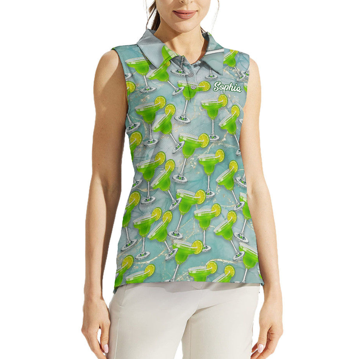 Margarita Mulligans - Personalized Golf Sleeveless Polo Shirt