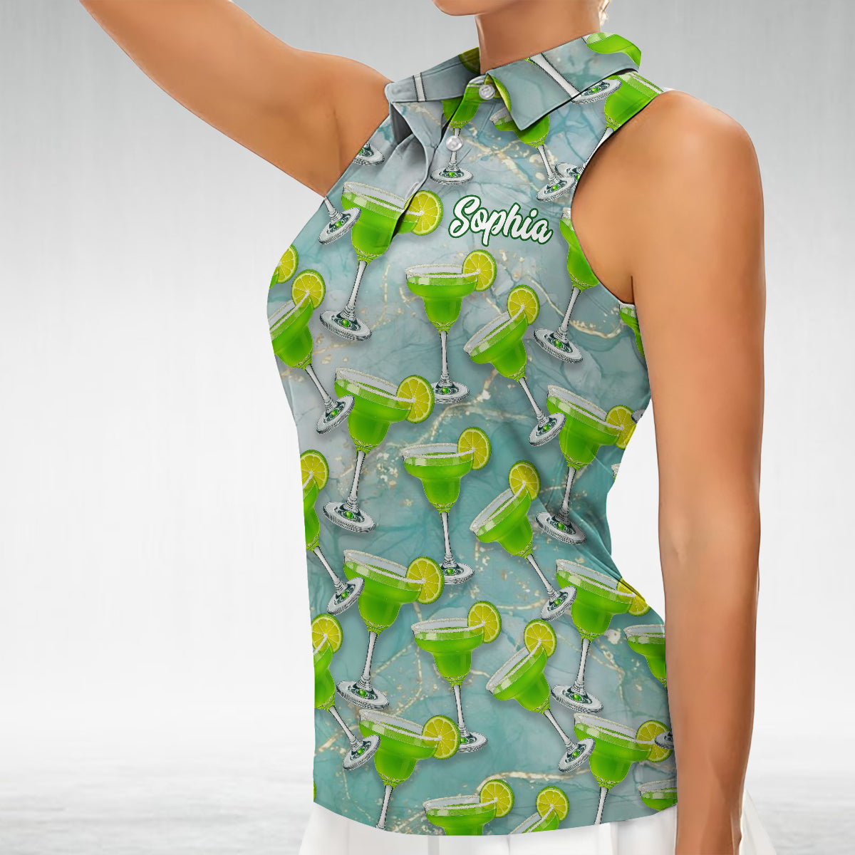 Margarita Mulligans - Personalized Golf Sleeveless Polo Shirt